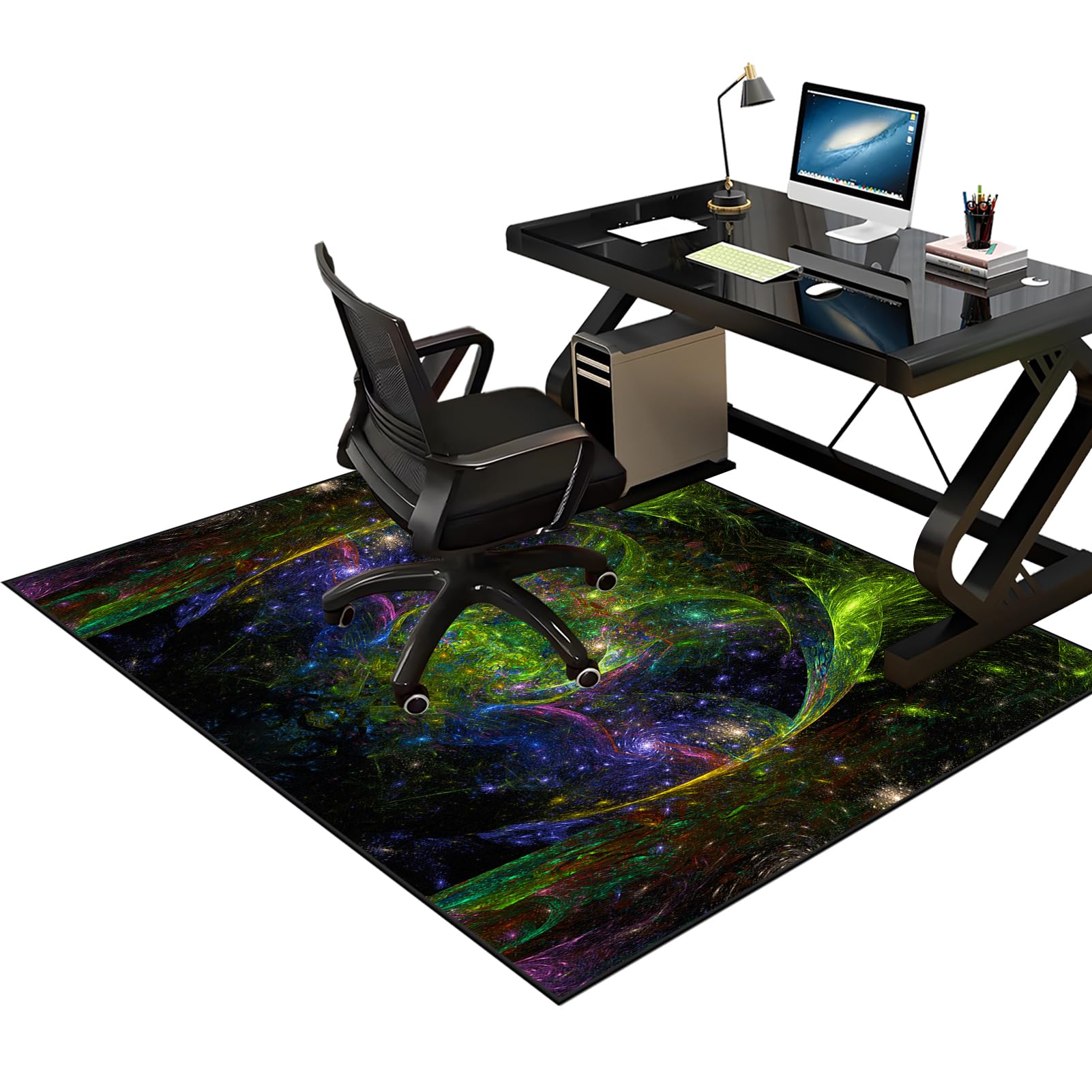 Bodenschutzmatte Gaming Bürostuhl Unterlage Gaming-Stuhl-Unterlage Schreibtischunterlage rutschfest Gaming Teppich Stuhlunterlage Bürostuhlunterlage Bodenmatte für Stühle 140 x 160 cm