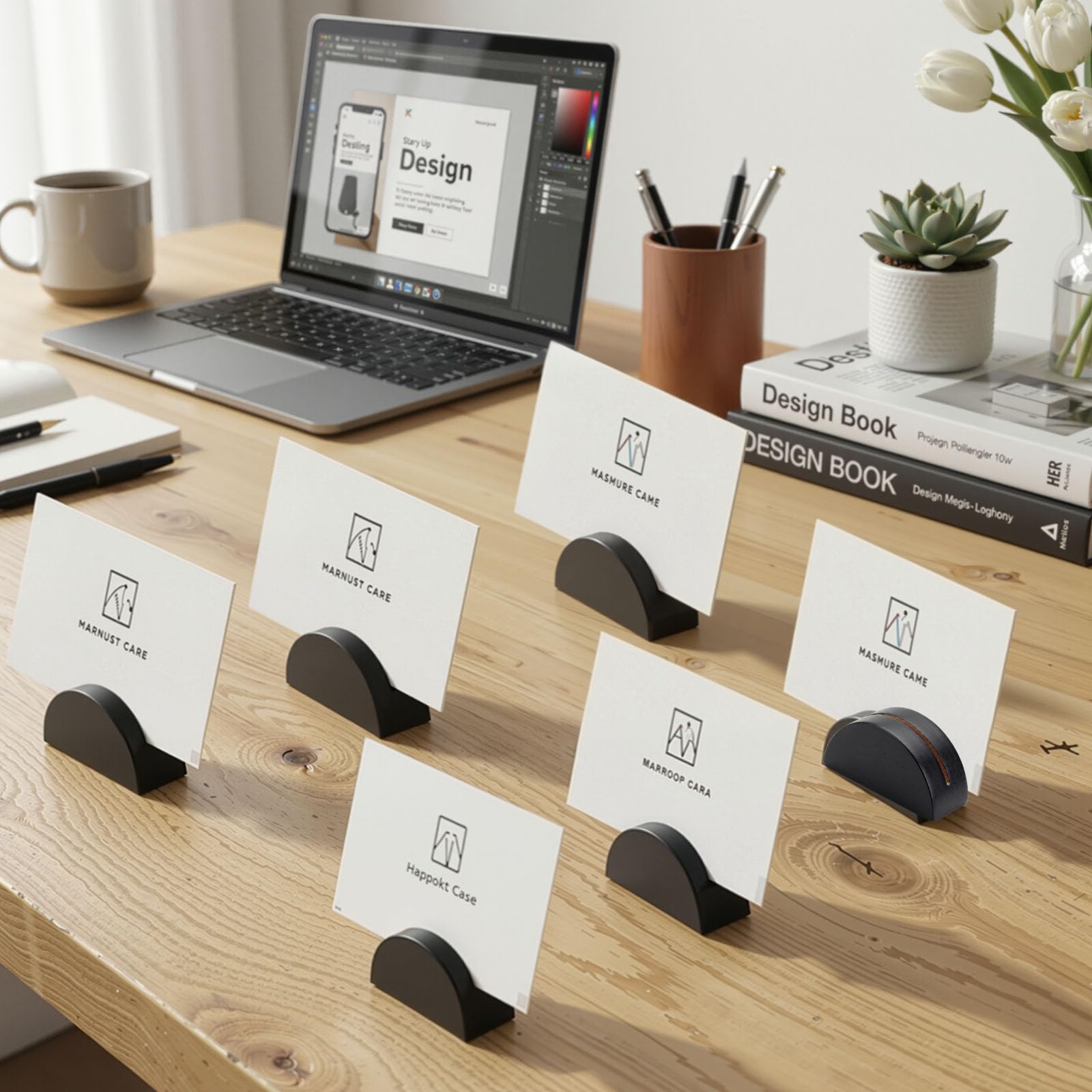 Lot de 100 porte-cartes de table en bois semi-circulaire pour numéro de table de mariage, carte de nom pour étiquette de nom, menu de restaurant, fête d'anniversaire et décoration d'événement