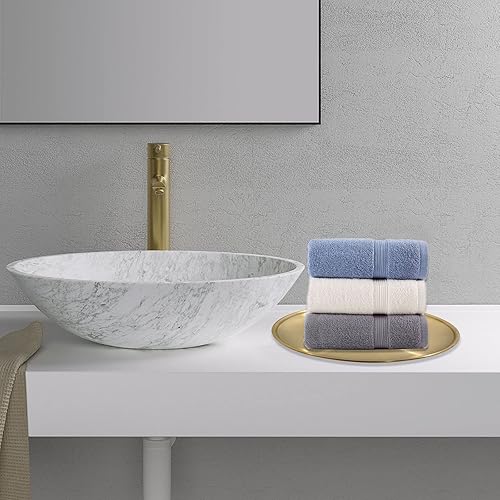 Miniatura 5 de Jiozermi Bandeja de toalla de acero inoxidable de 6.69 pulgadas, bandeja para servir, bandeja decorativa, bandeja de almacenamiento para cosméticos,