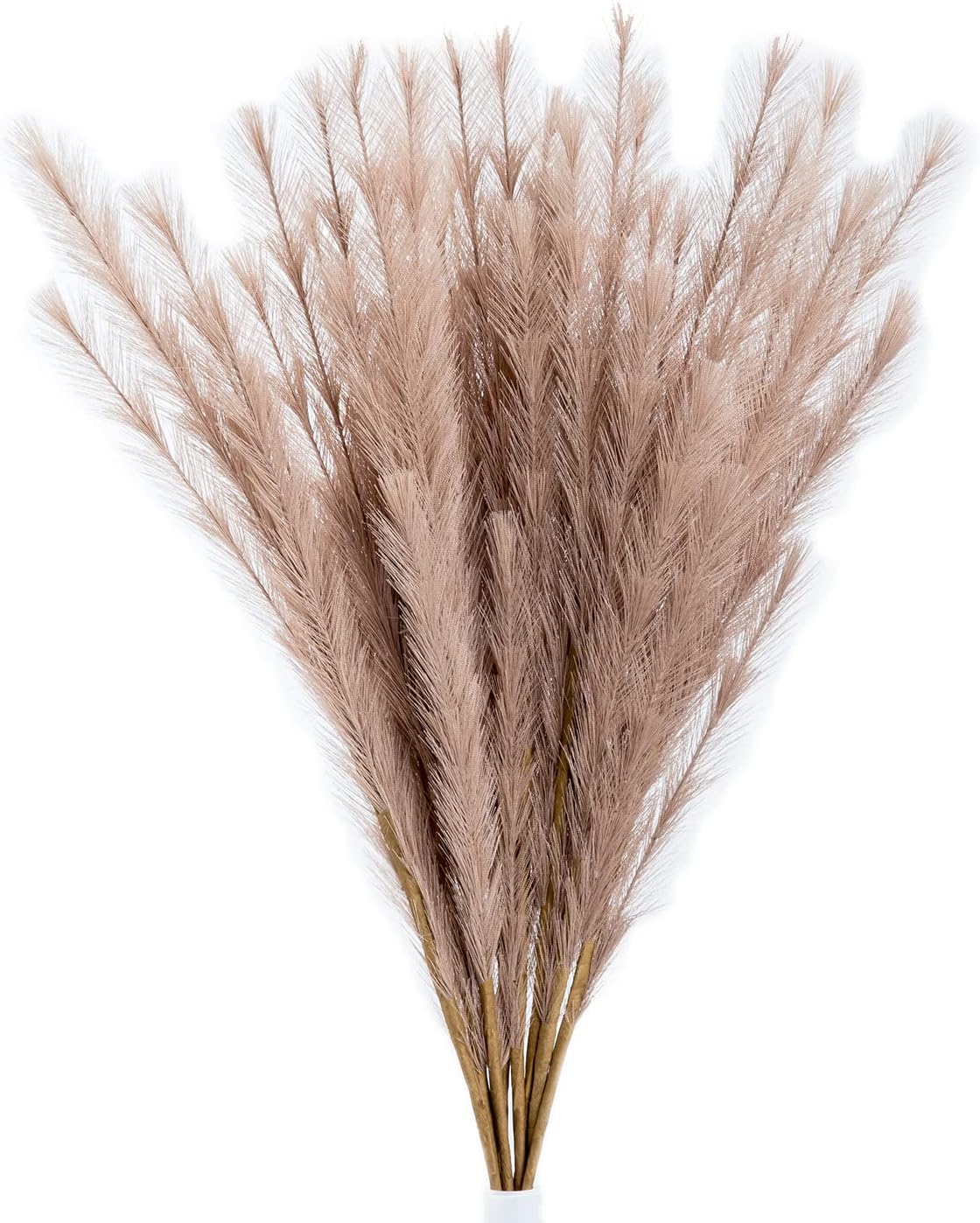 UiiziC Faux Pampas Grass 8 PCS 30"/76cm Dried Fluffy Artificial Flowers Ascendant Grass for Vase Fillers Wedding Party Bouquets Home Hotel Centerpieces Decor (Beige)