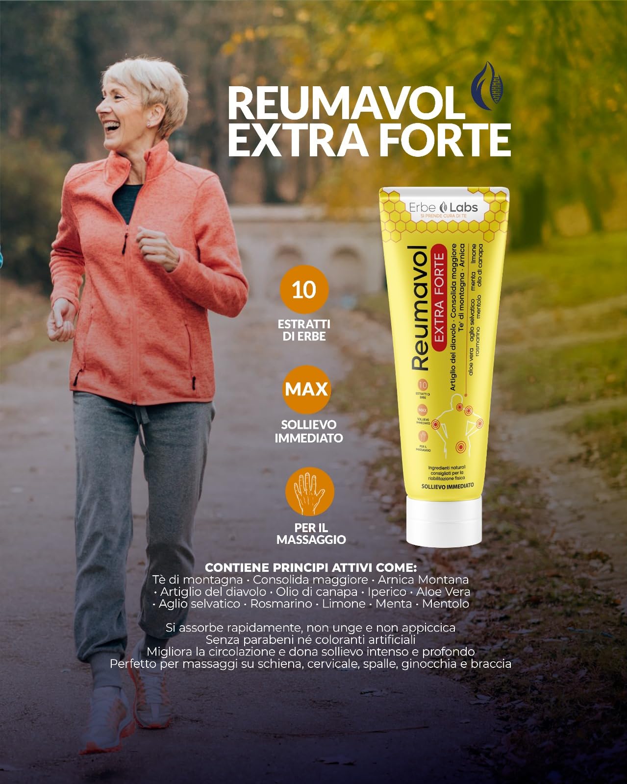 GEL CREMA ANTIDOLORIFICO per artrite lombare sciatica reumatoide e