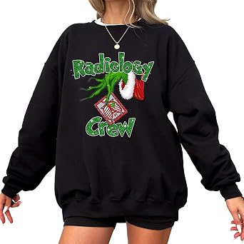 Radiology Crew Christmas Sweatshirt Unisex Fleece Pullover with Festive Holiday X-Ray Medical Design