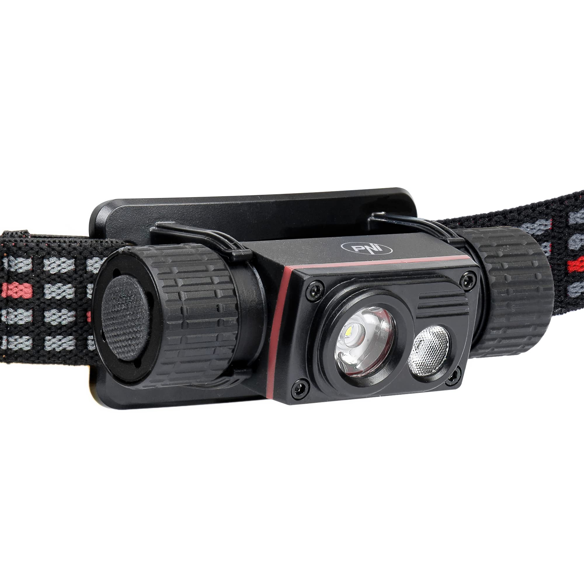 Latarka czołowa PNI Adventure F80 Dual LED, 1000 lm, 6W, 2200 mAh, IP68, z zasilaczem PNI CHG300 w zestawie