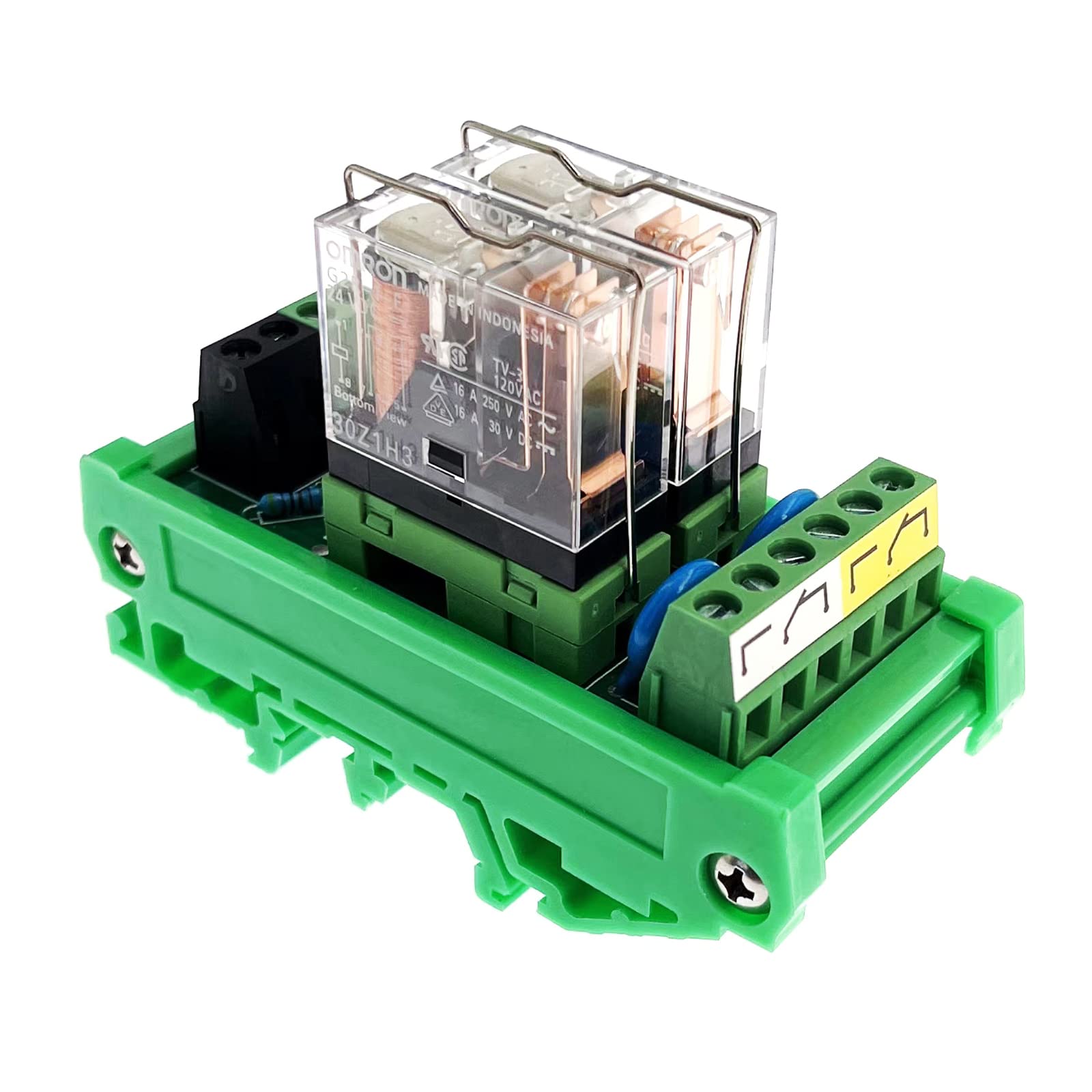 Buy ANMBEST 2 Channel AC/DC 24V Rail Relay Interface Module PNP NPN