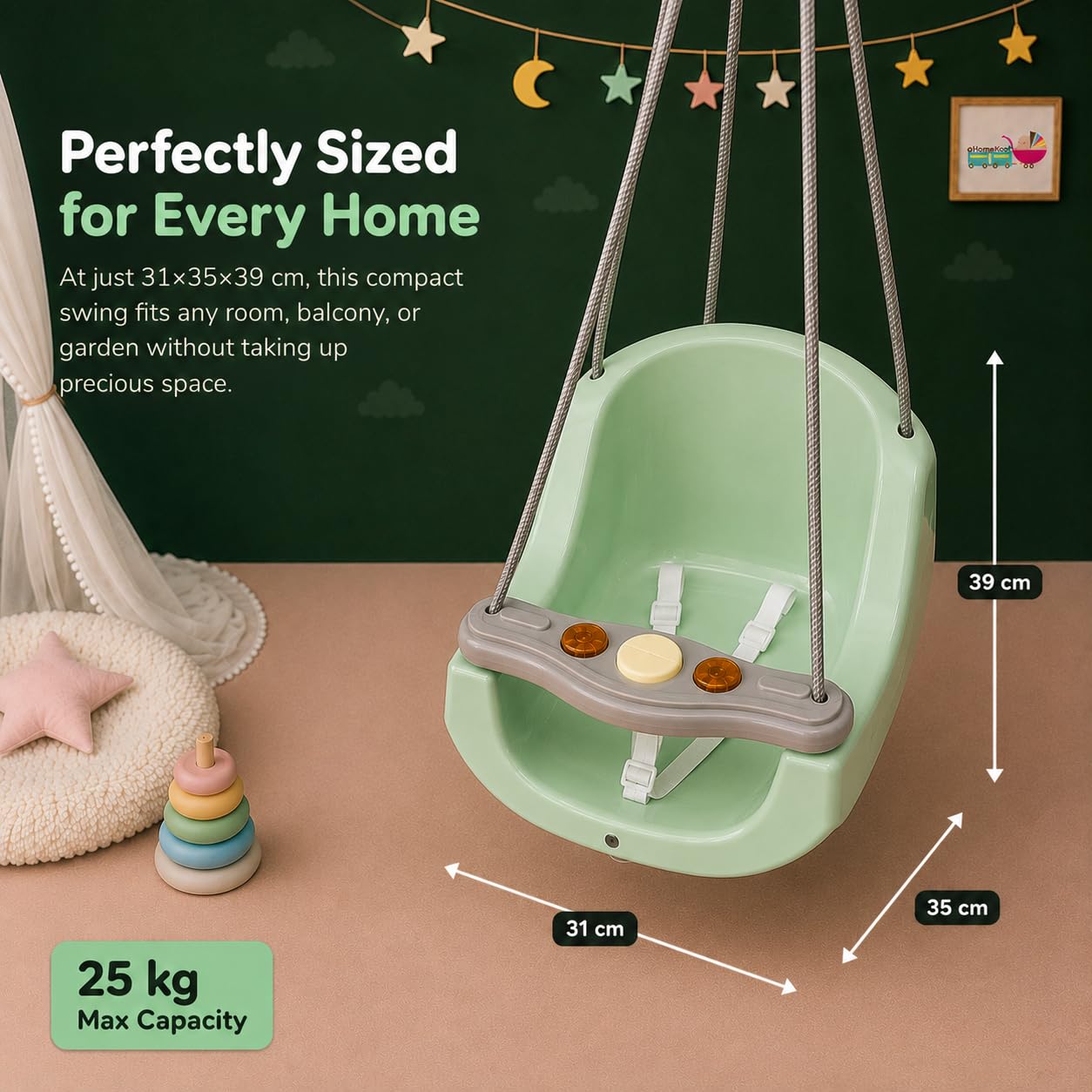 eHomeKart Baby Swing - Safe & Comfortable Toddler Swing -5