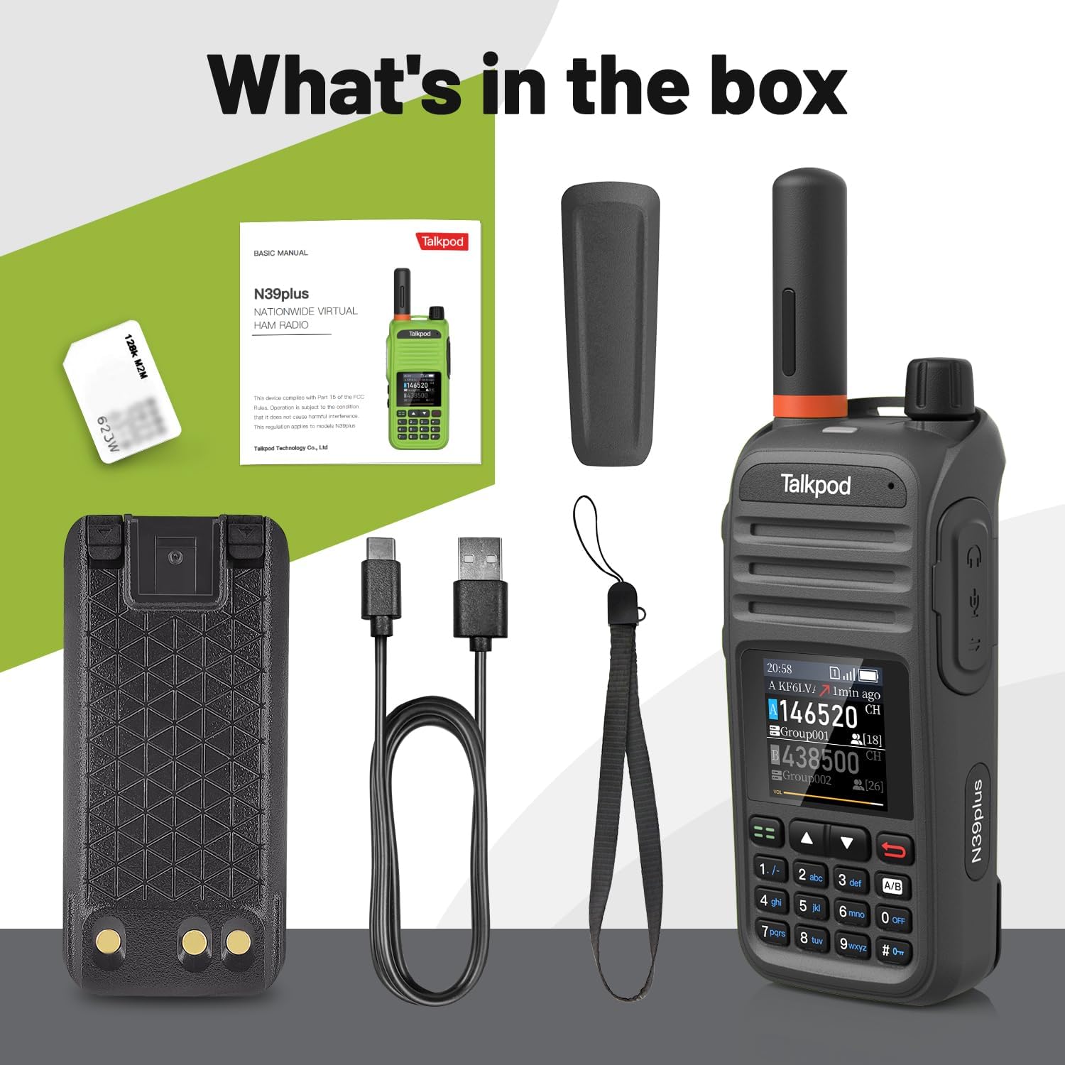 Contents of the Talkpod N39plus box
