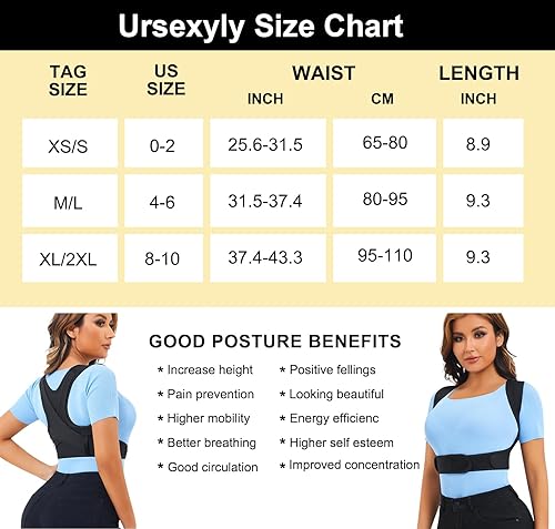 Miniatura 6 de URSEXYLY Corrector de postura para mujeres y hombres, soporte ajustable para soporte de clavícula, enderezador de espalda transpirable para espalda,