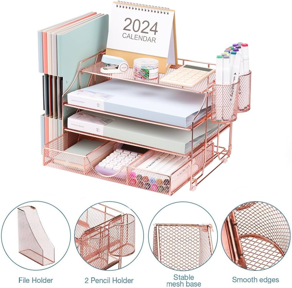 Amazon.co.jp: NCXTKJ デスクオーガナイザーとアクセサリー 4段