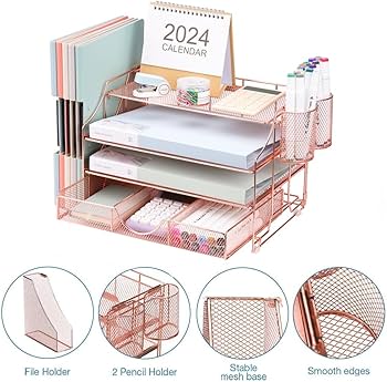 Amazon.co.jp: NCXTKJ デスクオーガナイザーとアクセサリー 4段