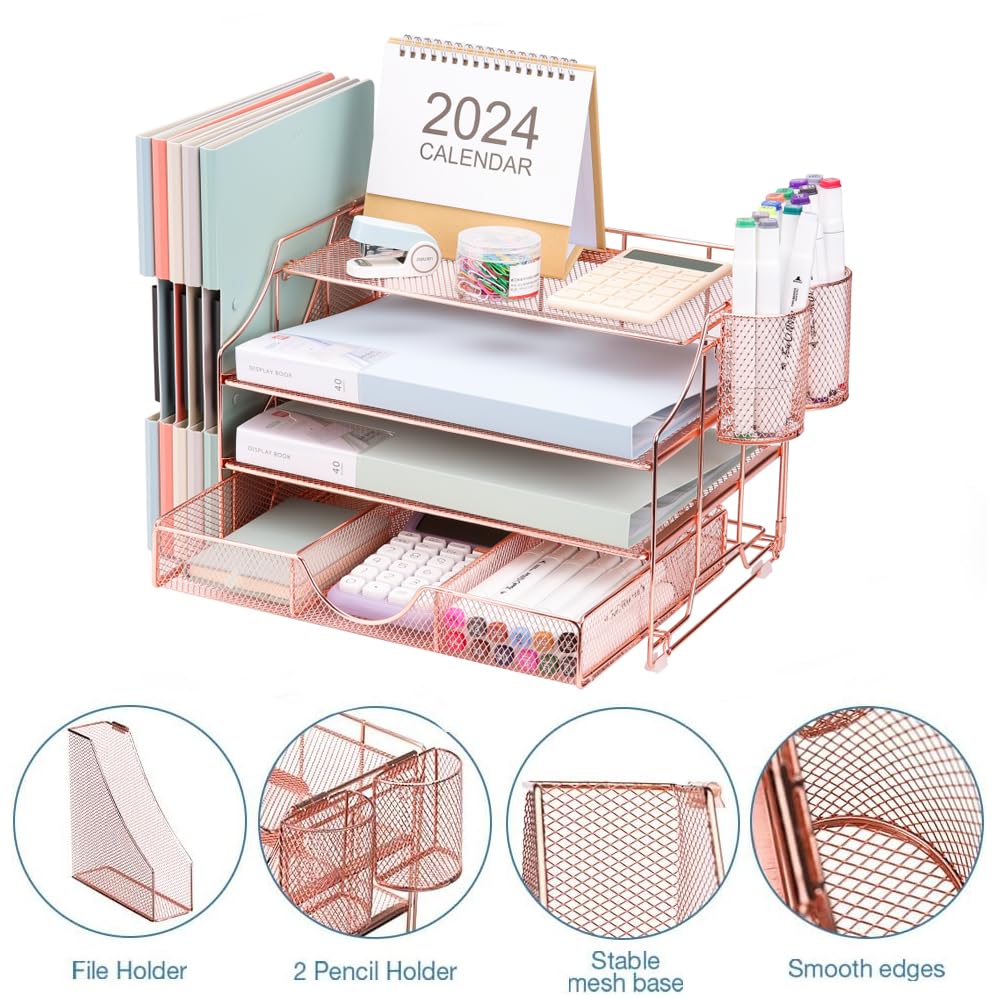 Amazon.co.jp: NCXTKJ デスクオーガナイザーとアクセサリー 4段