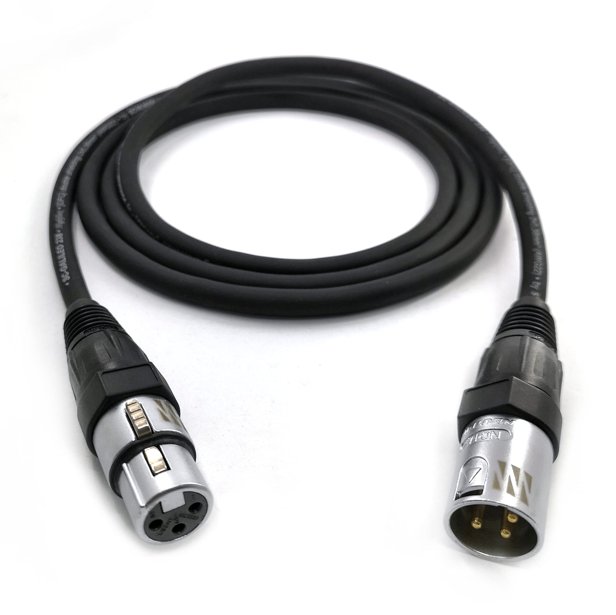 Cable de micrófono XLR (40 m, 0,38 mm², muy flexible, con conector SC-Galileo 238 y conector XLR Neutrik® Velvet Chrome, SC-XLR-GAL-NC3X-SOM-4000-SW, 131,23 ft)
