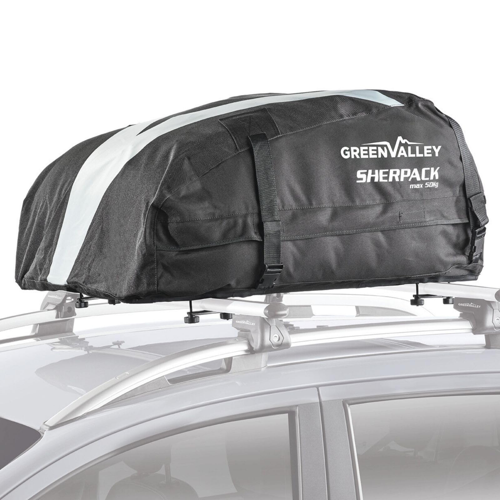 Sherpack Box da tetto per auto, pieghevole - borsa per tetto altamente stabile - baule da tetto idrorepellente 270 litri - borsa per portapacchi - Softbox con custodia - cinghie rinforzate