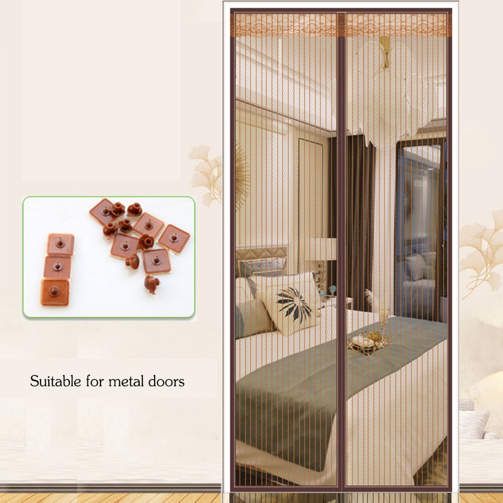 Mosquito mute magnetic screen door,Full frame velcro summer heavy duty mesh screen bedroom home screen door mesh snap shut automatically-B 80x210cm(31x83inch)