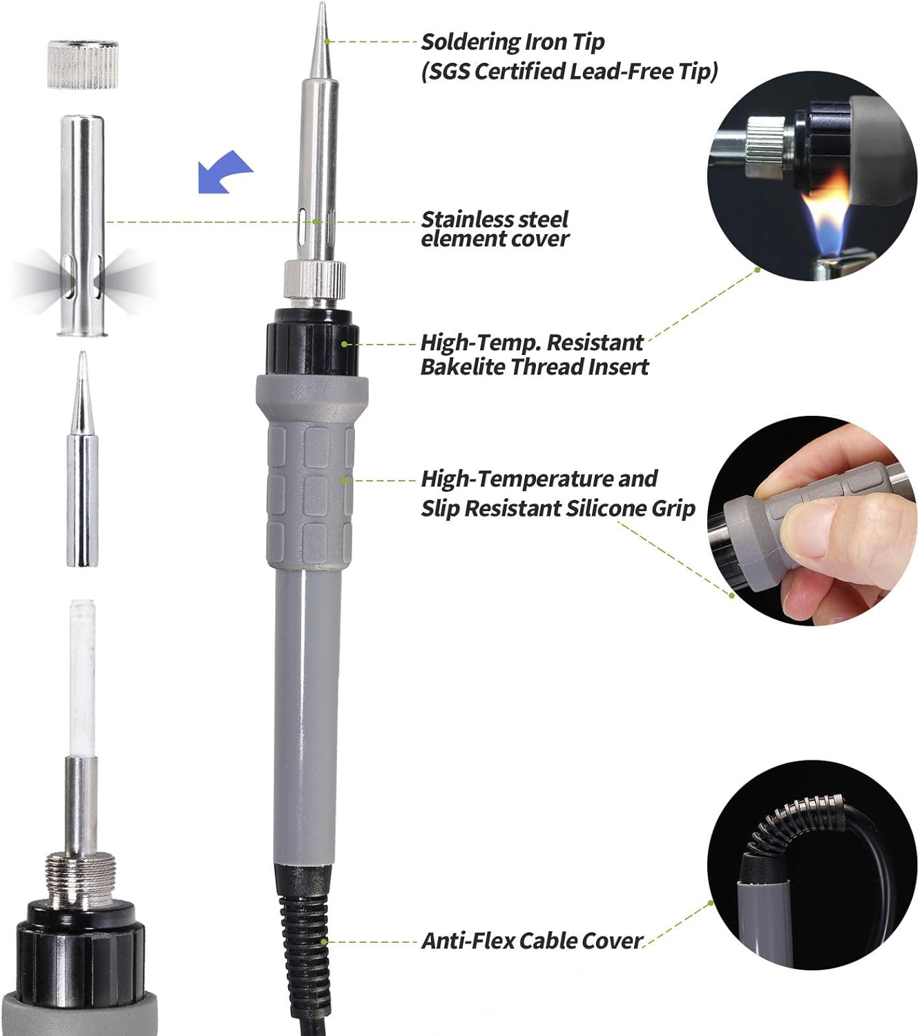 YIHUA 948 Professional Desoldering Station bundle with the YIHUA #948A Replacement Soldering Iron Handpiece/Handle, and Accessories (28 Items)