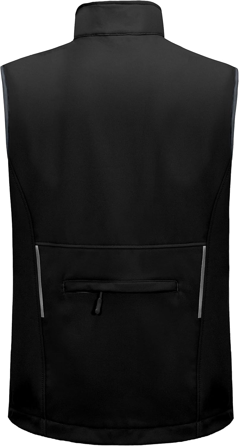 Little Donkey Andy Men's Lightweight Fleece Lined Softshell Vest Windproof Sleeveless Jacket for Hiking Travel Golf - Image 2