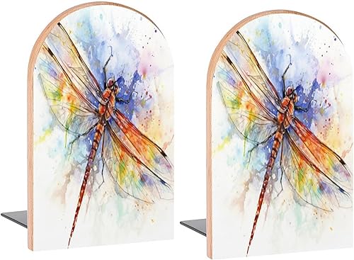 Miniatura 9 de Sujetalibros decorativos de madera con diseño de rana linda para libros, libros, DVD, 1 par2 piezas (5 x 3.1 pulgadas)