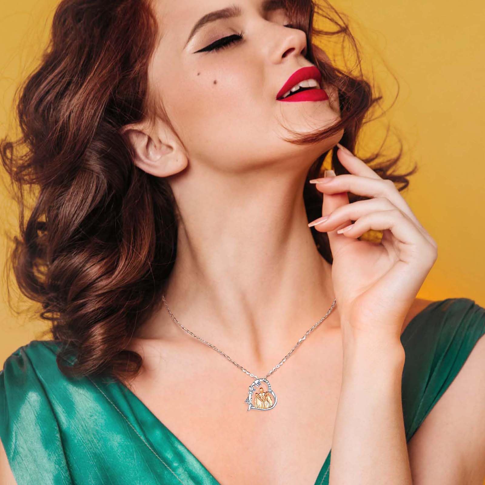 INFUSEU Regalo Mamma Collana, Mamma E Figlia Cuore Gioielli Argento 925 Ciondolo Chiama Regalo Per La Festa Della Mamma