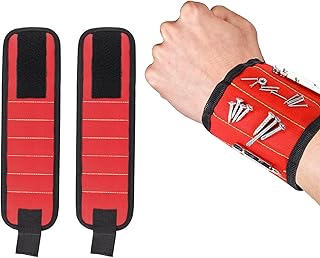 2 Pack Magnetic Wristband for Screws – Tool Wristbands with Magnets, Gifts for Him, Dad, Husband, DIY, Handyman, Cool Gadgets, Christmas Stocking Fillers (Gift Box Included)