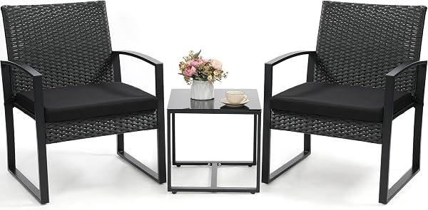 A clean, compact patio set that makes the most of small outdoor spaces