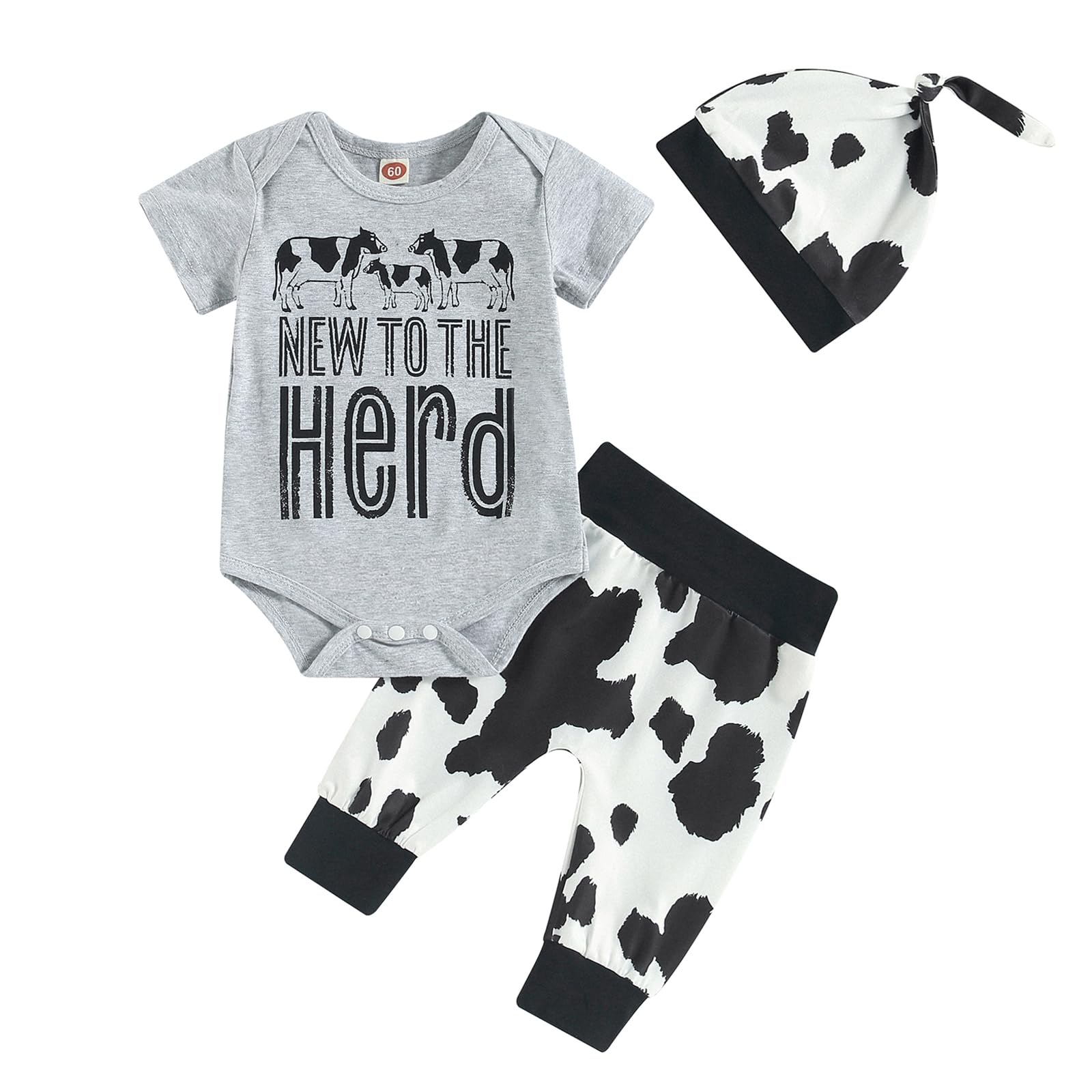 SAYOO Baby Layette Set Infant Boy Farm Animals Bodysuit Clothes Letter Romper Pants Newborn Coming Home Outfit with