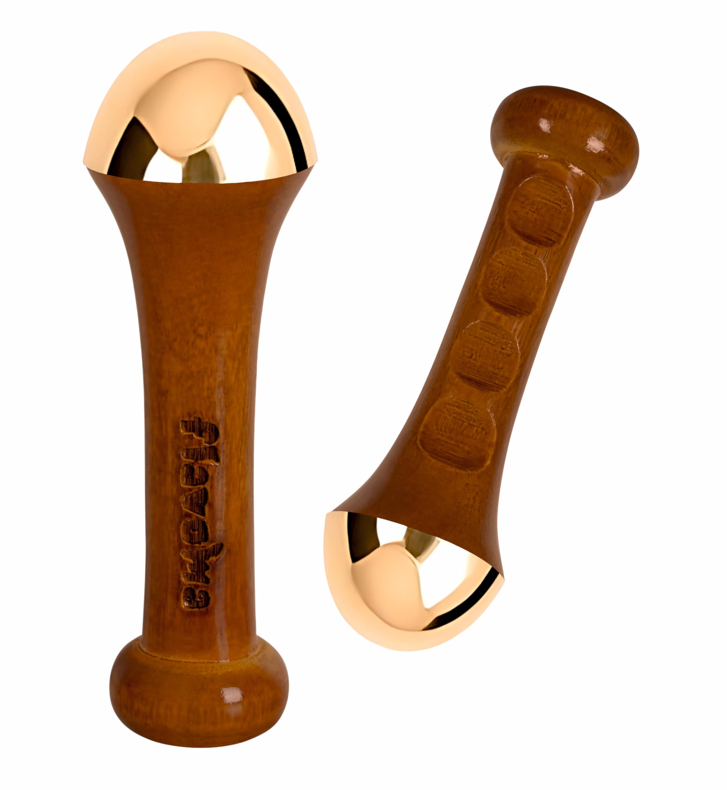Flavoma Traditional Kansa Wand Massage Tool (4.5 cm Bronze) | Teak Wooden Handle With Small Bronze Metal Dome, Natural Brown | Massage for Back, Neck, Shoulders & Legs