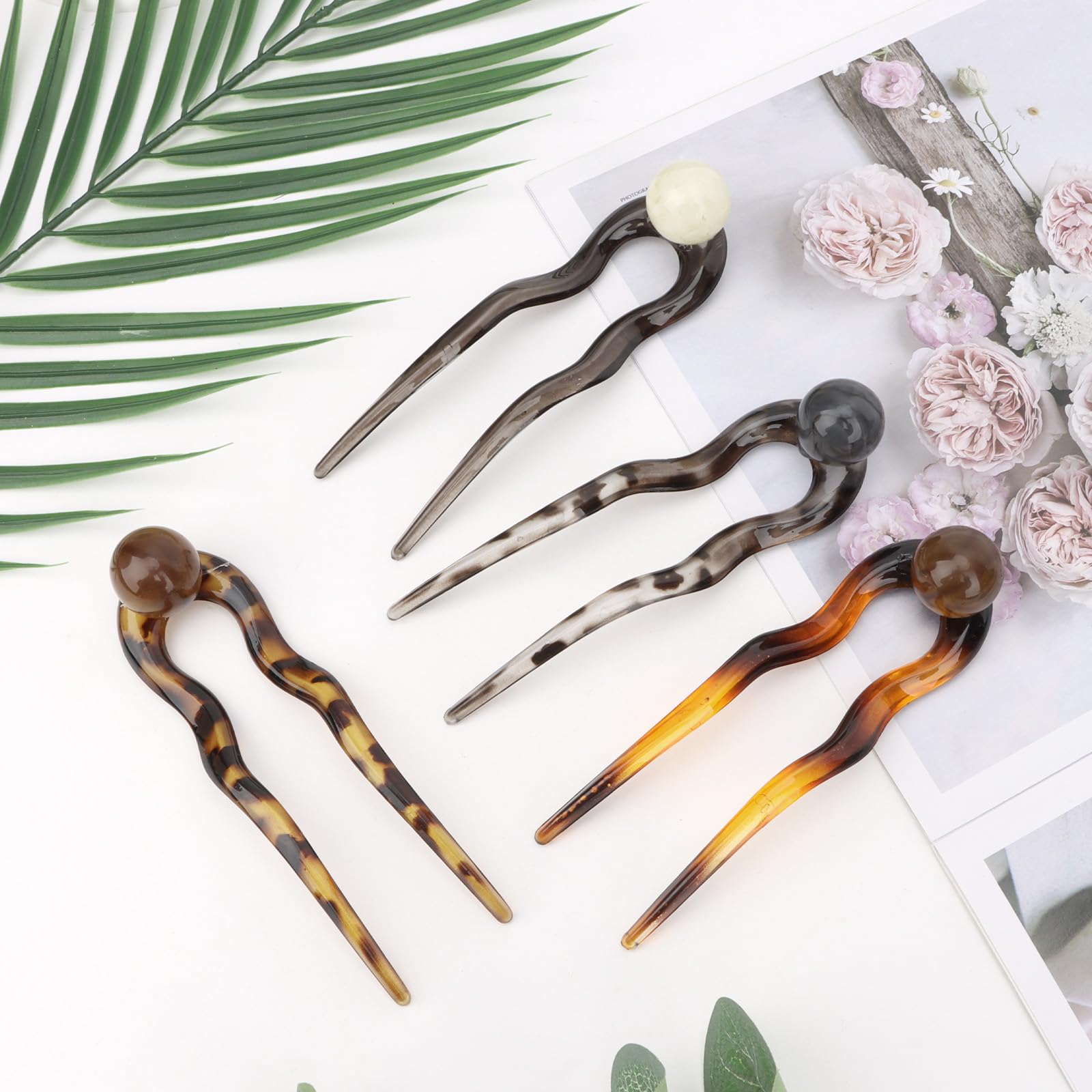 Padorul 4 Pack French U Hair Pins for Women - Pearl Hair Accessories, Secure Hold for Buns Chignons, Half-Up Styles - Image 4