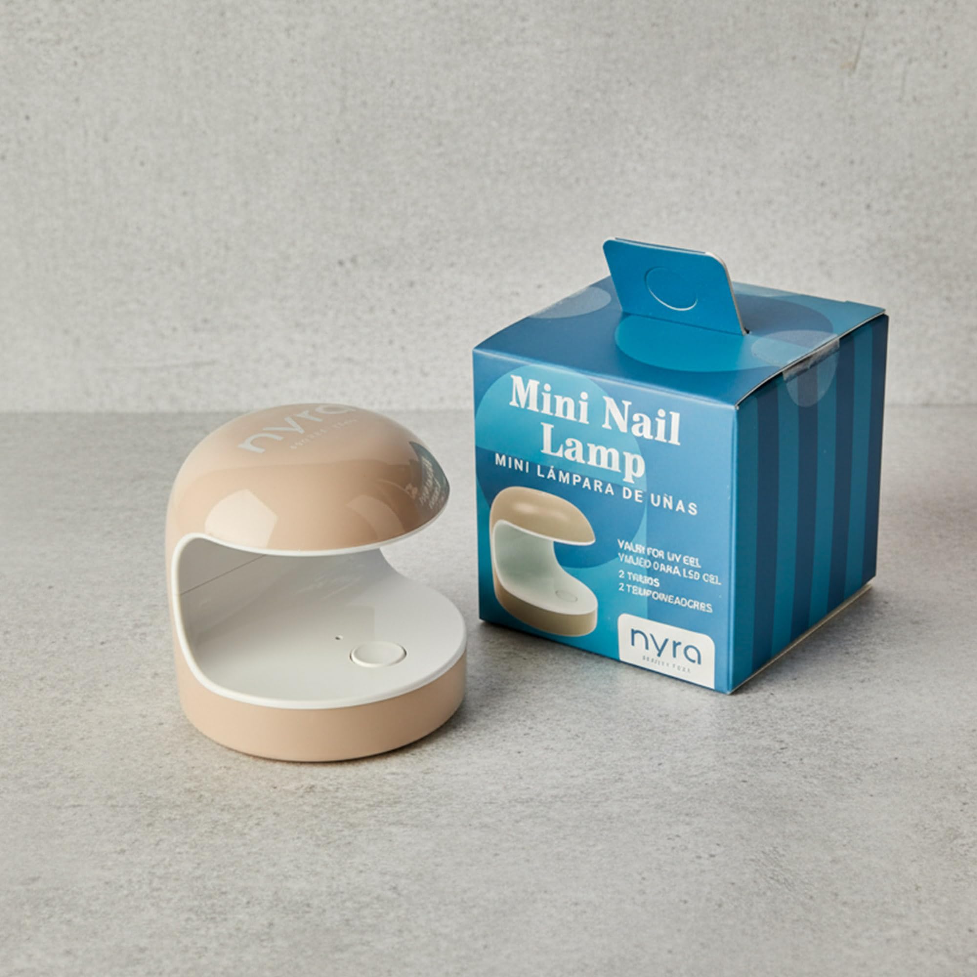 Nyra Mini Lampada per Unghie UV/LED, 5W, Asciugatore Ultracompatto con 5 LED, Timer 60s, Sensore Automatico, Alimentazione USB, per Smalto Gel