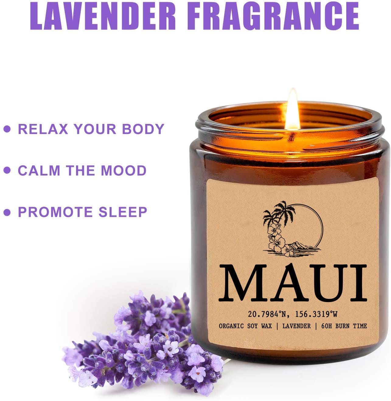 Maui - Hawaii Scented Candle - Organic Soy Wax - Gift for Her - Gift for Him - New Home Gifts - Birthday Gift for Friend - National Park Gifts - State Candles