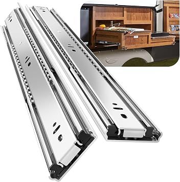 1 Pair Heavy Duty Drawer Slides 12 14 16 18 20 22 24 26 28 30 32 34 36 38 40 Inch 150 lb Load Capacity Side Mount Full Extension Ball Bearing Rail RunnerWithout Lock,40 inch