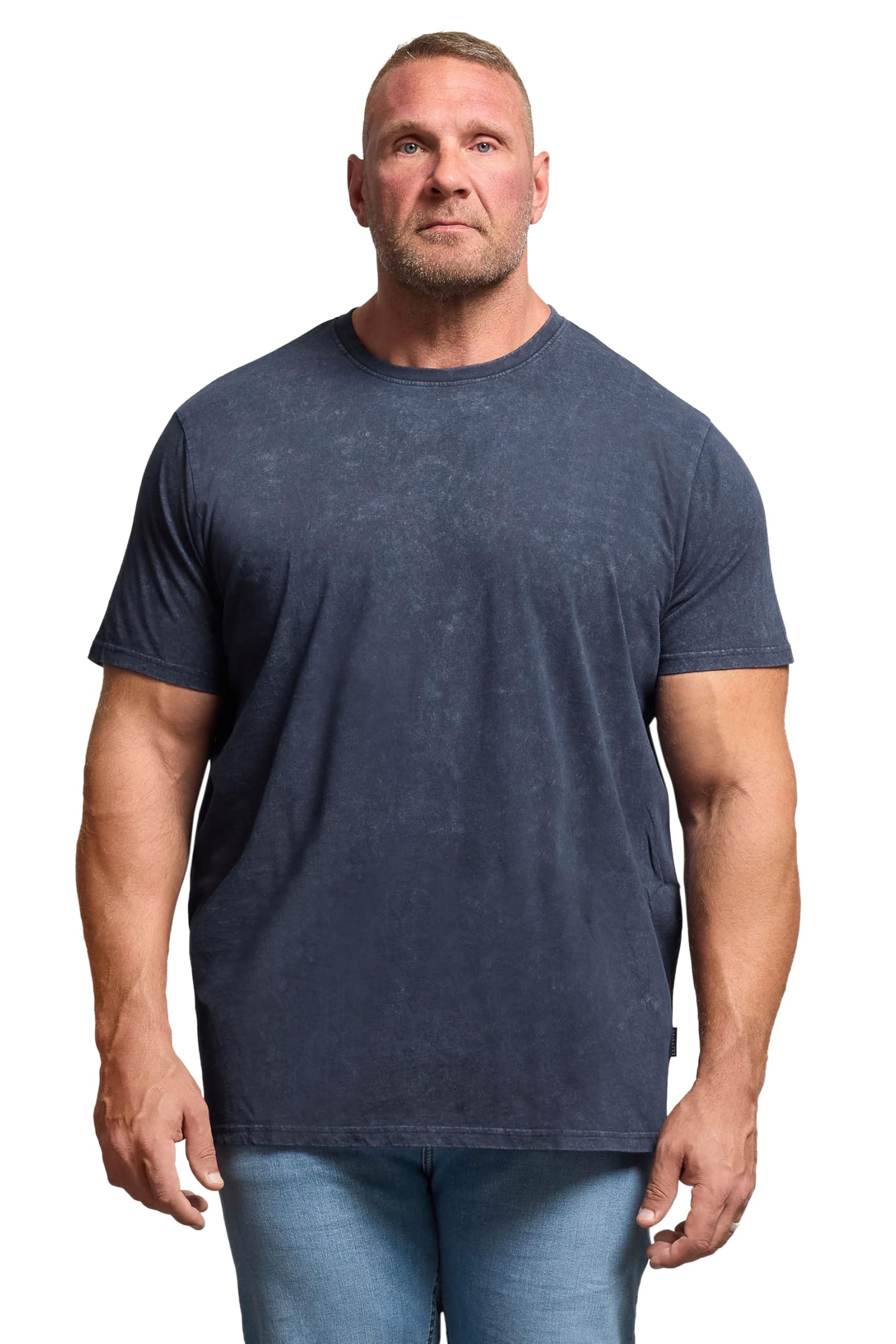 BadRhino Big & Tall Navy Acid Wash T-Shirt - Men's - Plus Size Curve