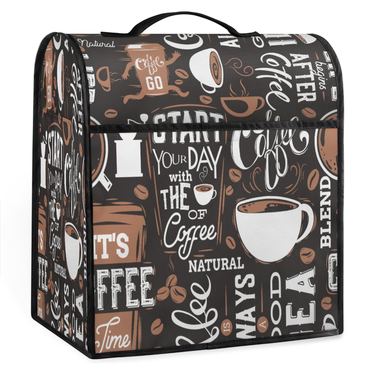 Kitchen Aid Mixer Cover Compatible with 6-8 Quarts Day with the of Coffee Cafe Stand Mixer Cover Dust Cover with Zipper Pocket Kitchen Aid Mixer Accessories Kitchen Appliance Organizer Bag E:coffee