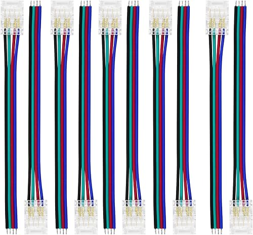 Miniatura 12 de Conectores de tira LED LightingWill 2 pines de 8 mm, 10 piezas de conectores LED sin soldar para tiras de luz LED de un solo color, compatibles con