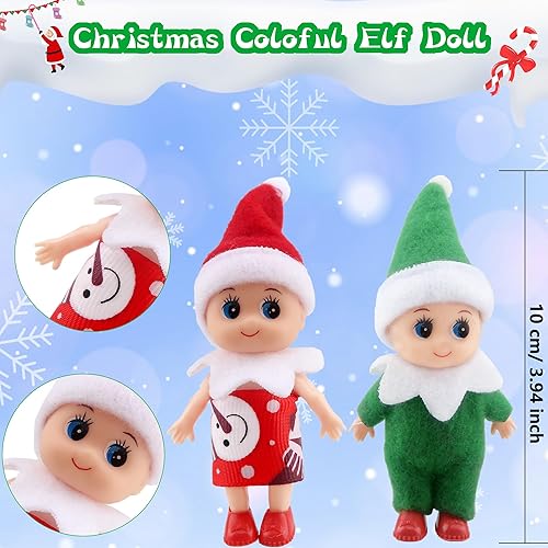 Miniatura 2 de Puteraya 14 Pieces Christmas Tiny Elf Dolls Bulk Colorful Vinyl Felt Mini Plush Elves Figures Small Elf Doll Set for Christmas New Year Room