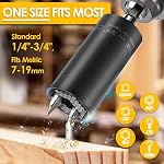 Universal Socket Tools, Gifts for Men Husband Dad Handyman Boyfriend, Father's Day Birthday, Cool Gadgets Wrench Set with Power Drill Adapter-Black
