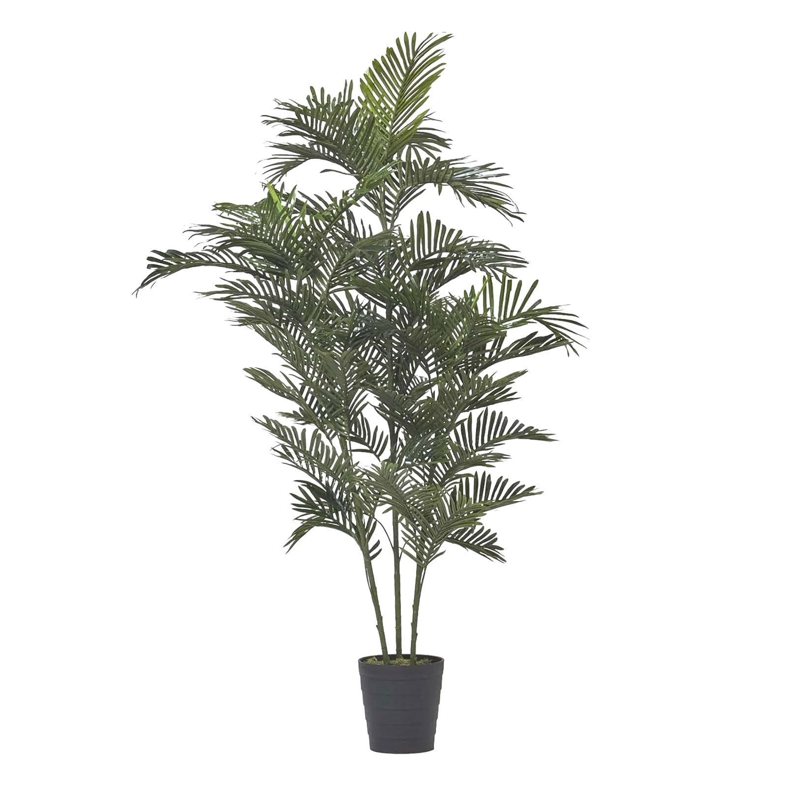 HOMESCAPES Artificial Palm Tree 180 cm Tall Fake Palm Plant with Large Leaves in Black Pot