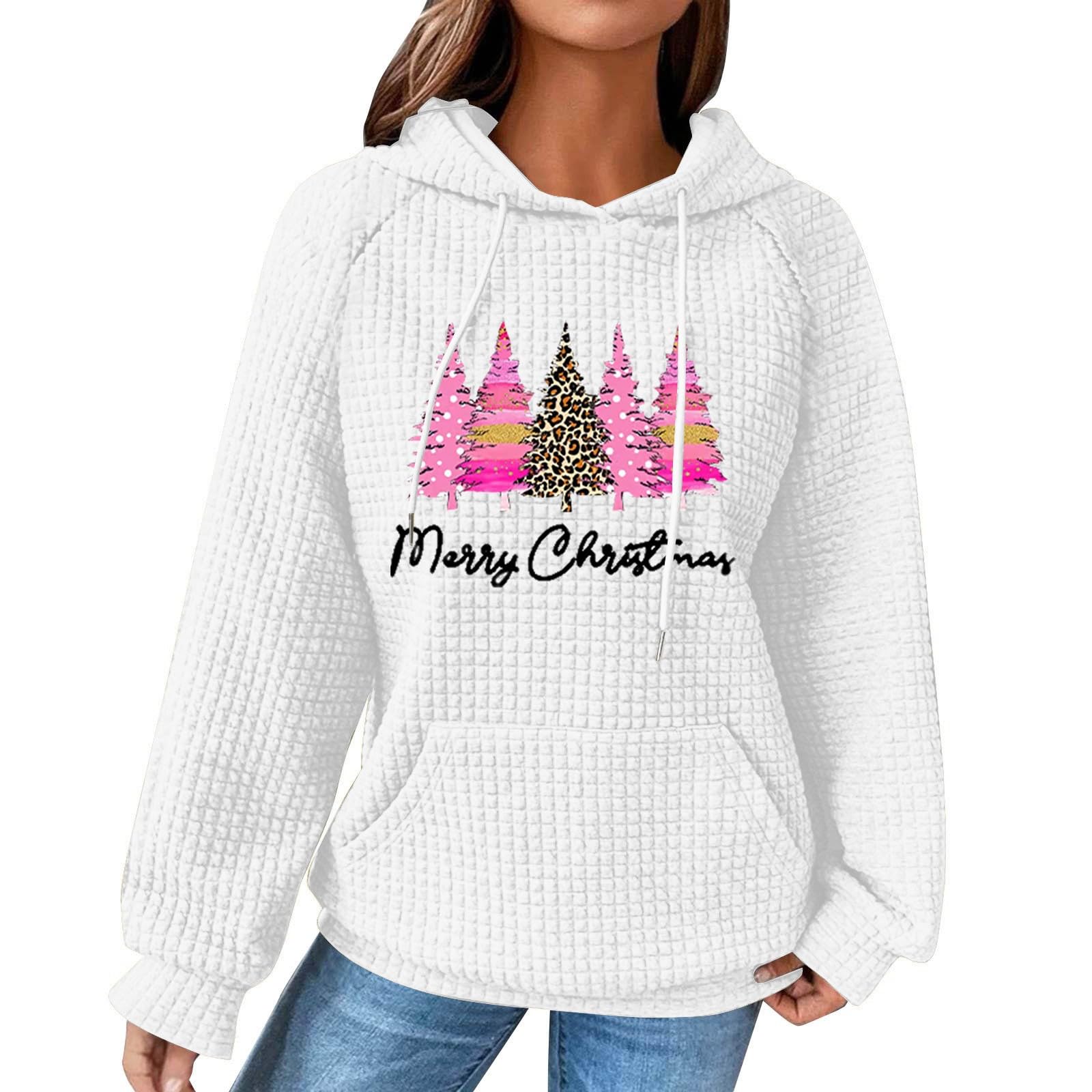 Sweat-shirt De Noël Pour Femme "Just A Girl Who Loves Christmas" - Imprimé Motifs Festifs, Coton/polyester - Tendance Fêtes