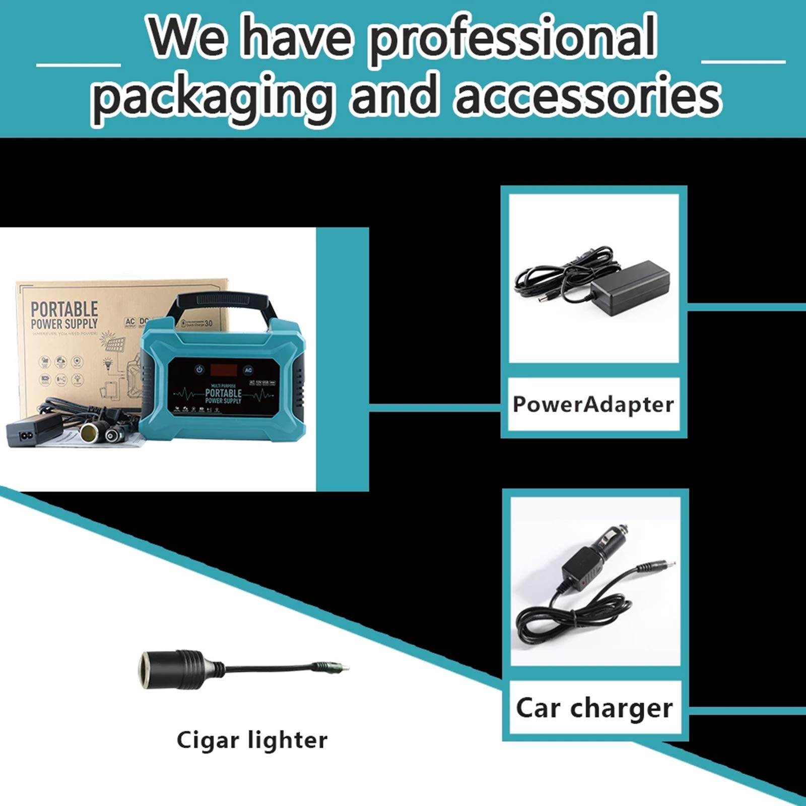 200W - 60000Mah Batería De Litio Recargable Del Generador Portátil - Fuente De Alimentación De Emergencia Con Linterna LED Power Bank Para CPAP Backup Camping