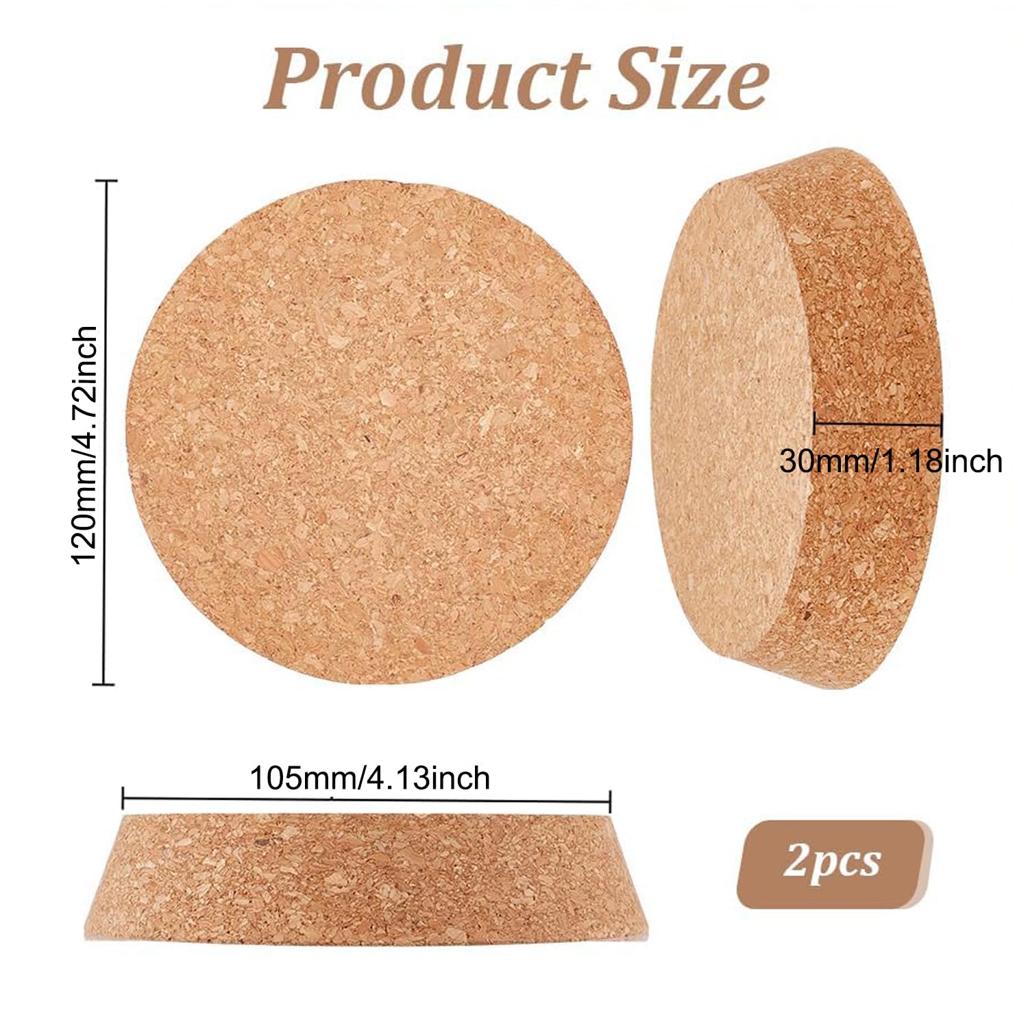 2 Pezzi 90mm Tappi per Bottiglie in Legno Tappi in Sughero Affusolati Grandi Tappi in Sughero Naturale Morbido Affusolati di Ricambio per Lavori di Bricolage, Bicchieri e Bottiglie (12cm)
