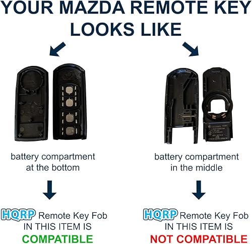 Miniatura 2 de HQRP Paquete de 2 fundas para llavero remoto sin llave con 4 botones compatibles con Mazda 3 / CX-9 2010 2011 2012 2013 2014 2015 2016