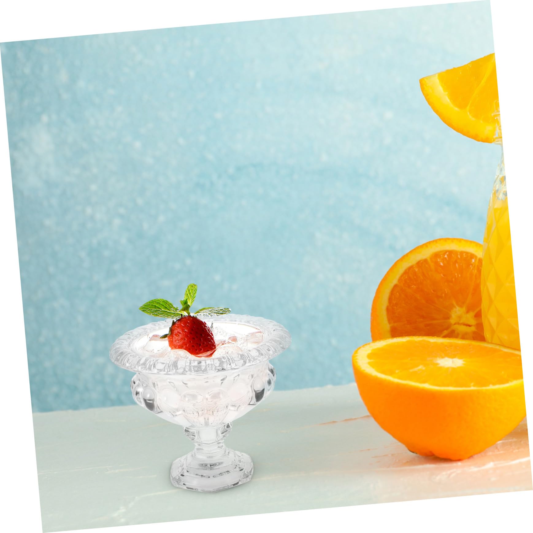 SHINEOFI Coppe Gelato Piedistallo in Vetro Stile Europeo Vintage per Vacanze Estive, Facili da Pulire e Perfette per Bevande Fresche in Cucina