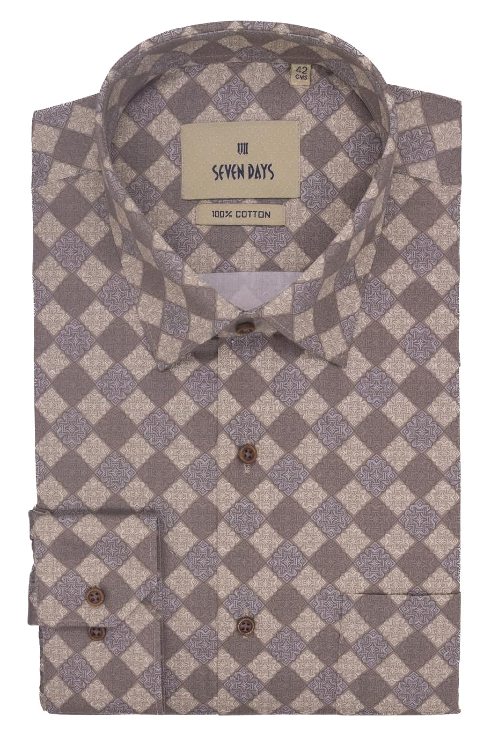 7-DAYS Men’s 100% Cotton Printed Regular Fit Shirt – Full Sleeve Print Shirt – Versatile for Formal Occasions and Casual Wear 7-DAYS Men’s 100% Cotton Printed Regular Fit Shirt – Full Sleeve Print Shirt – Versatile for Formal Occasions and Casual Wear