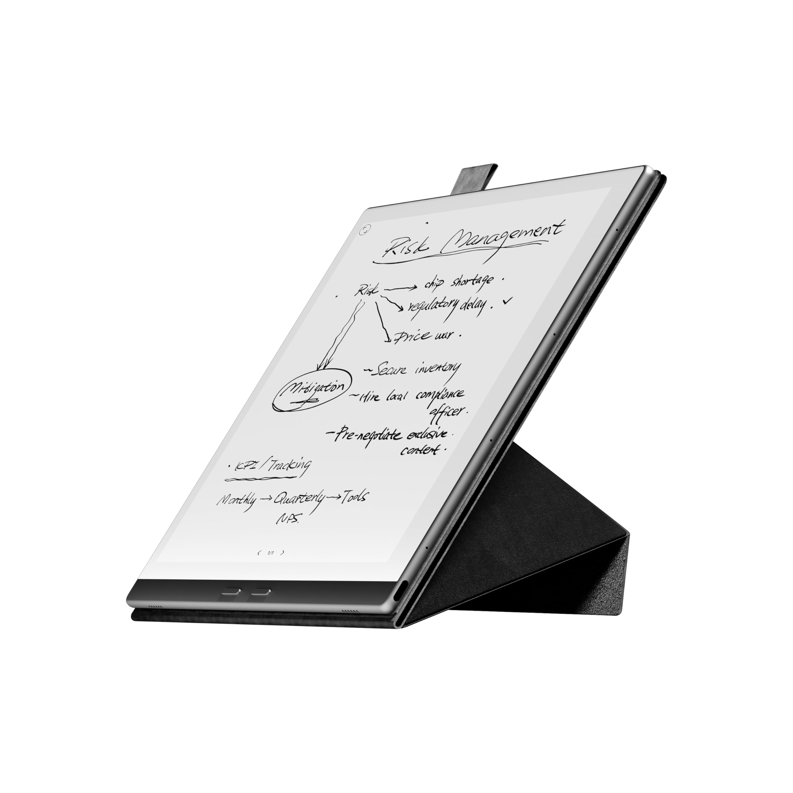 X - Funda magnética de piel con apagado y encendido automático con cierre magnético (negro)