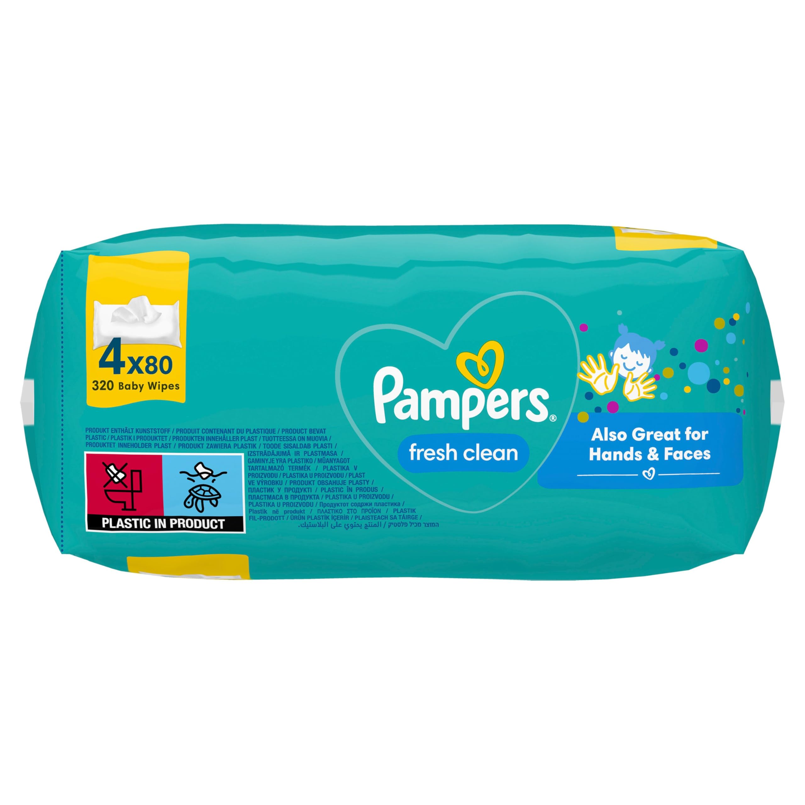 Pampers Fresh Clean - Toallitas húmedas (4 x 80 toallitas (320 toallitas)