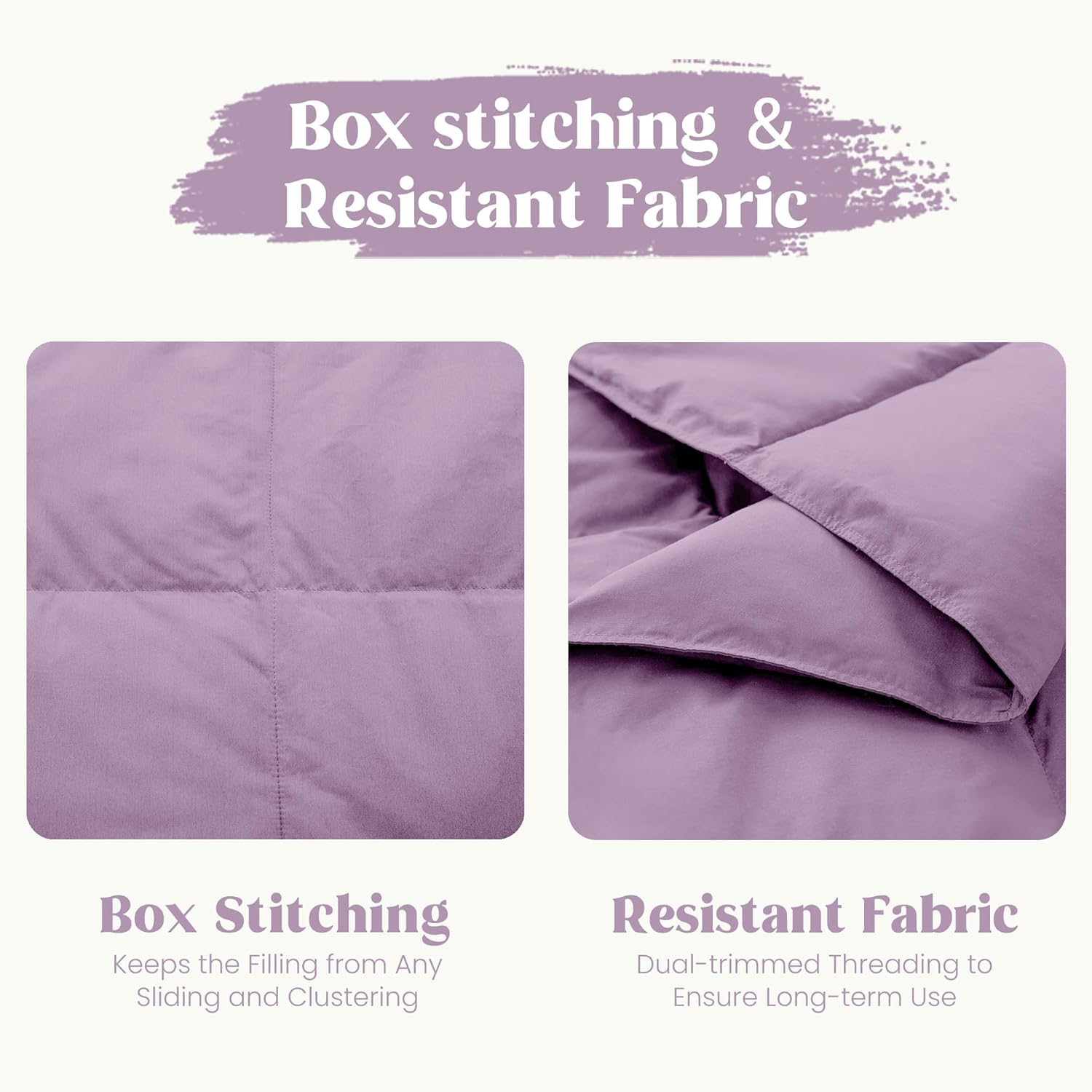 puredown® Soft Feather Down Blanket Lightweight Packable Down & Feather Fill Blanket for Indoor and Outdoor Use, Queen Size Blankets, 88"X90", Lavender - Image 6