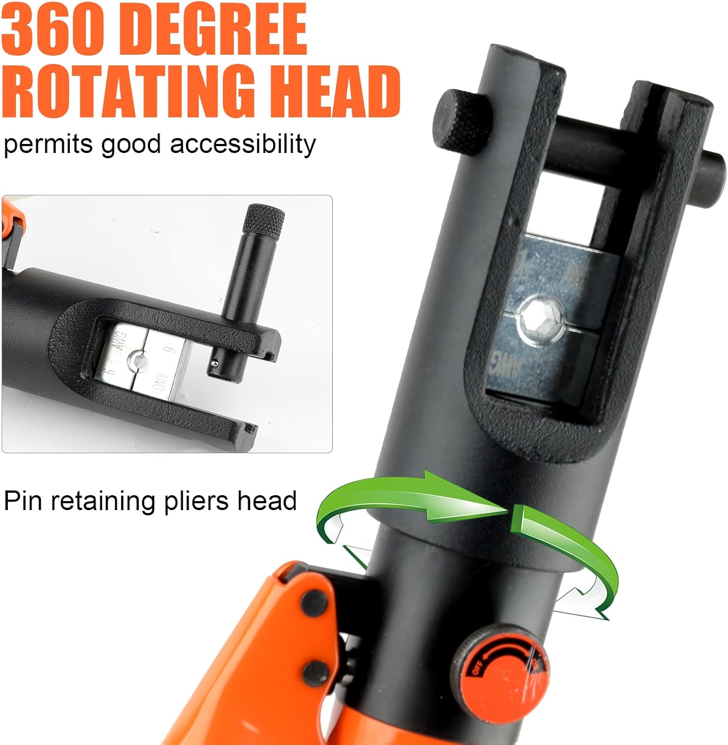 HZLZRZ Outil De Sertissage Hydraulique De 11 Tonnes, Gamme 12AWG-2/0AWG, Pince à Sertir Hydraulique Avec 11 Paires De Matrices Pour Fil Hydraulique, Câble De Batterie, Outil De Sertissage De Bornes