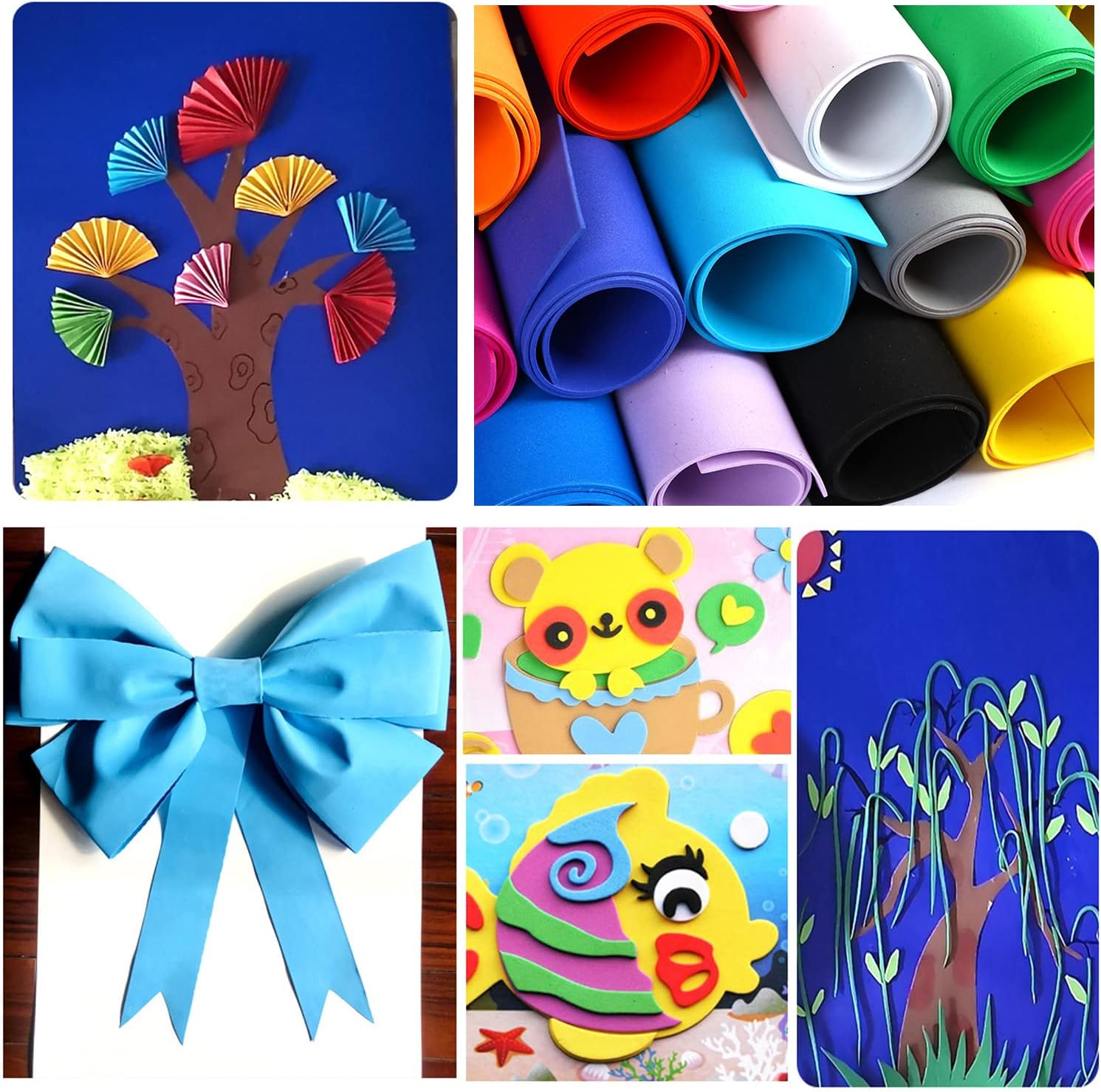 30 Pieces Assorted Colors EVA Foam Sheets,Colorful Foam Handicraft Sheet,Rainbow Crafting Sheets for Scrapbooks,Kids,School Artwork Projects,DIY Craft,Party Decoration