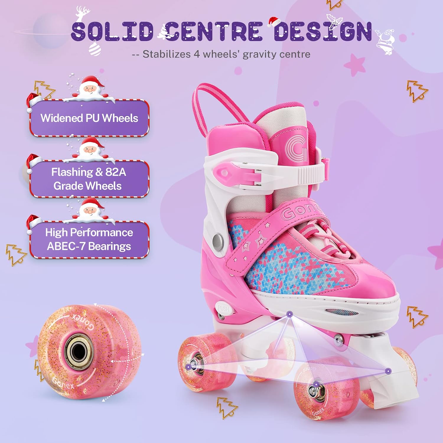 Gonex Roller Skates for Girls Kids Boys Women with Light up Wheels and Adjustable Sizes for Indoor Outdoor : Sports & Outdoors