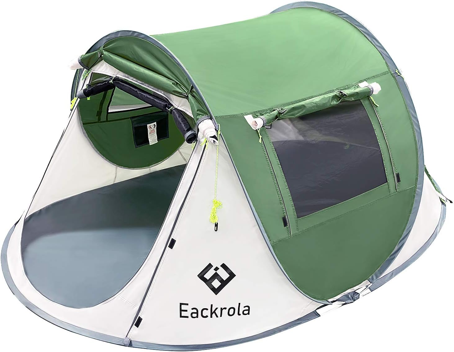 Eackrola 2-Person-Tent, Instant Pop up Tent for Camping, Easy Setup Beach Tent Sun Shelter - Ventilated Mesh Windows, Water Resistant, Carry Bag Included (Green)