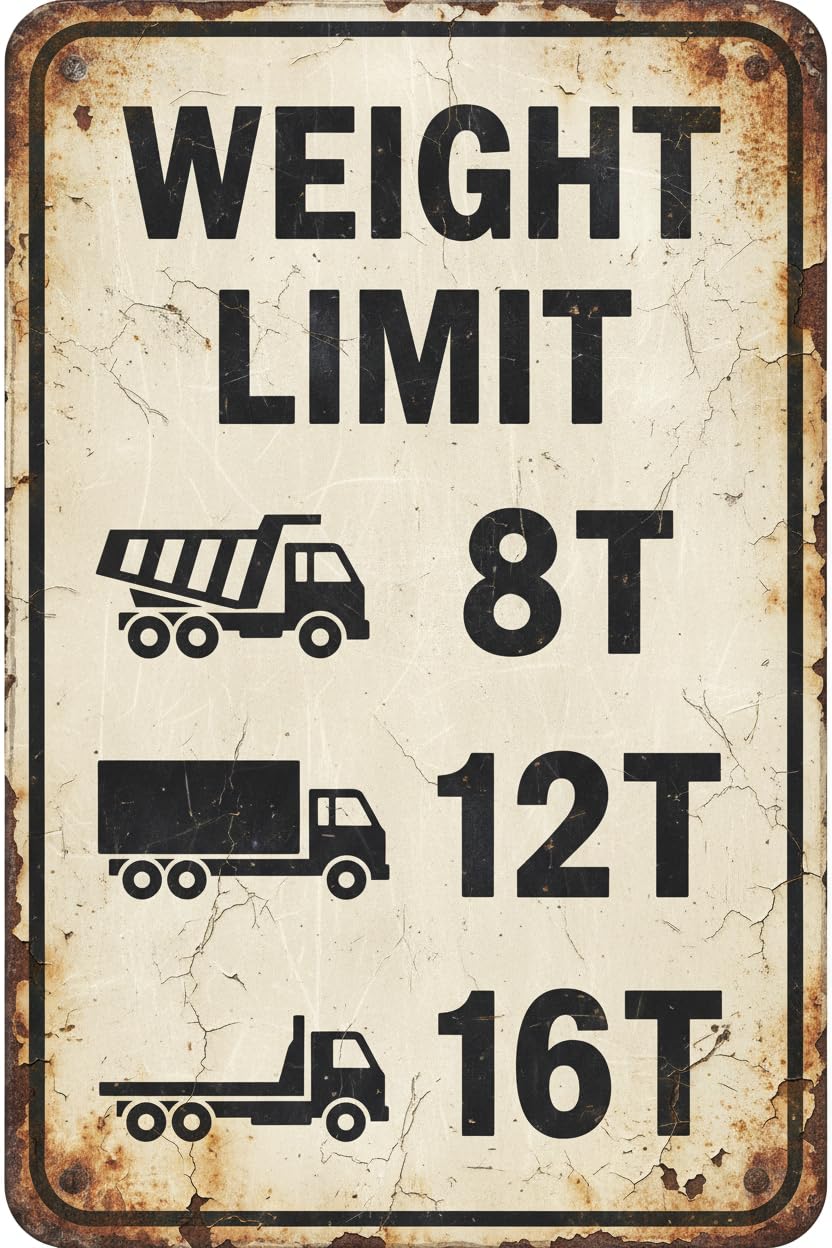 Wall Decor R12-5 Weight Limit (with Symbols) - Traffic Regulatory Sign Metal Sign 8 X 12 Inches Clear Signage For S, Fences Vintage Signs Aluminum Plates Printed