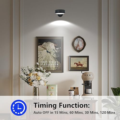 Miniatura 5 de KANESIKI Luz de imagen inalámbrica que funciona con pilas, luz de arte magnética con control remoto, 3 modos de iluminación, luz de disco de